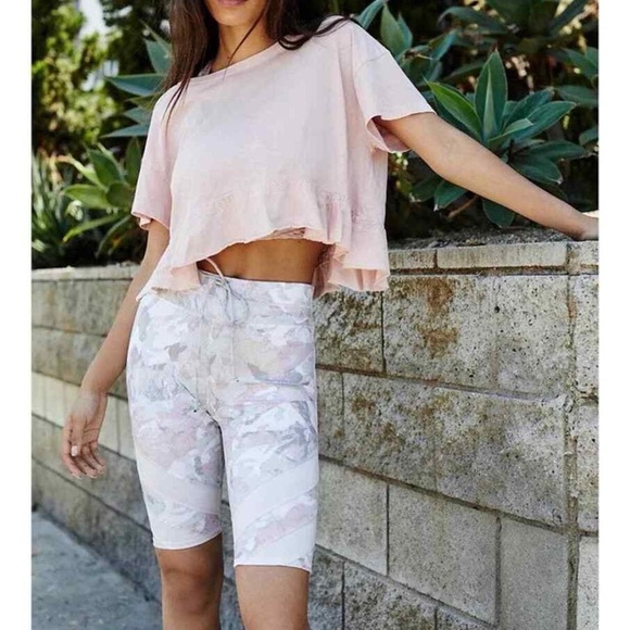 Free People Movement - Daybreak Printed Bike Shorts - Picture 1 of 7